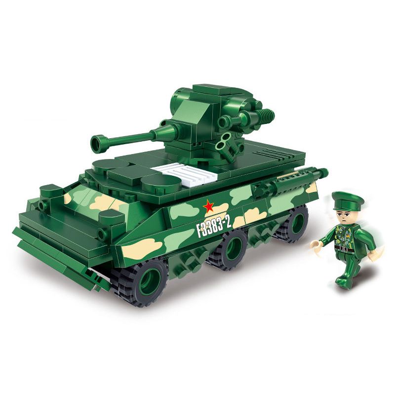 COGO 17002 non  XE BỌC THÉP WZ551 bộ đồ chơi xếp lắp ráp ghép mô hình Military Army Quân Sự Bộ Đội