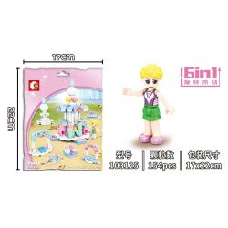 SEMBO 103125 non  TROJANS XOAY 6 KẾT HỢP bộ đồ chơi xếp lắp ráp ghép mô hình Girl Con Gái 154 khối