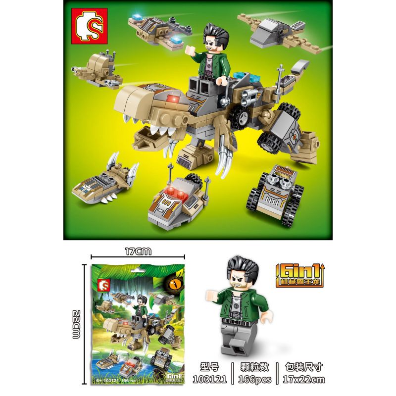 SEMBO 103121 non  CƠ KHÍ BA WANGLONG 6 bộ đồ chơi xếp lắp ráp ghép mô hình Creator Sáng Tạo 166 khối