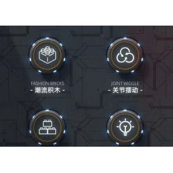 QIZHILE E02500 02500 non  T-REX CƠ KHÍ bộ đồ chơi xếp lắp ráp ghép mô hình Dino DINOSAURS SERIES MECHA T-REX Khủng Long