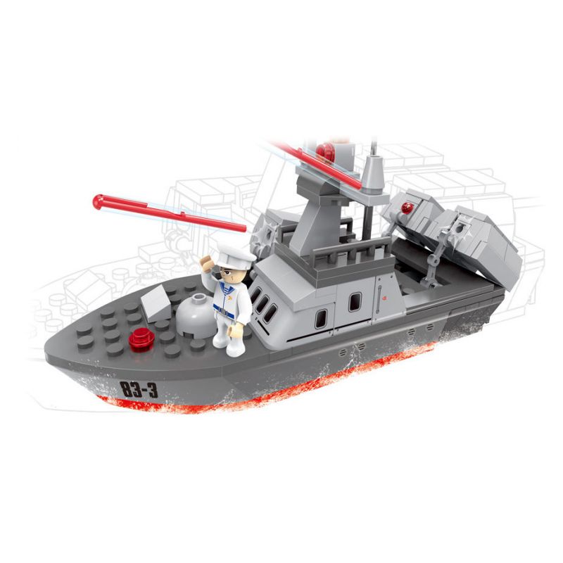 COGO 17003 non  TÀU TÊN LỬA TYPE 021 bộ đồ chơi xếp lắp ráp ghép mô hình Military Army Quân Sự Bộ Đội 167 khối
