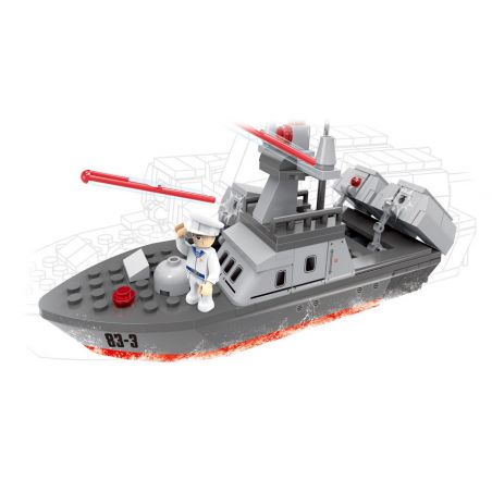 COGO 17003 non  TÀU TÊN LỬA TYPE 021 bộ đồ chơi xếp lắp ráp ghép mô hình Military Army Quân Sự Bộ Đội 167 khối