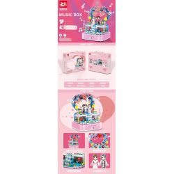 FAIR 9004 non  HỘP NHẠC CƯỚI MƠ ƯỚC bộ đồ chơi xếp lắp ráp ghép mô hình MUSIC BOX 363 khối