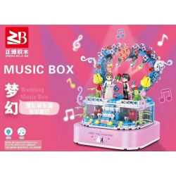 FAIR 9004 non  HỘP NHẠC CƯỚI MƠ ƯỚC bộ đồ chơi xếp lắp ráp ghép mô hình MUSIC BOX 363 khối
