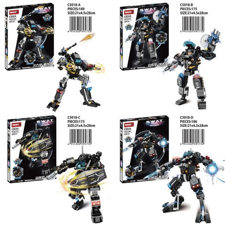 WOMA C5018 5018 non  ÁO GIÁP SWAT 4 KẾT HỢP bộ đồ chơi xếp lắp ráp ghép mô hình City Thành Phố 723 khối