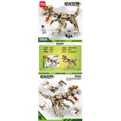 MINGDI 10037 non  THẾ GIỚI KHỦNG LONG SHUANGGUAN bộ đồ chơi xếp lắp ráp ghép mô hình Dino DINOSAUR WORLD DILOPHOSAURUS 486 khối