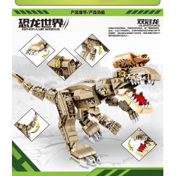 MINGDI 10037 non  THẾ GIỚI KHỦNG LONG SHUANGGUAN bộ đồ chơi xếp lắp ráp ghép mô hình Dino DINOSAUR WORLD DILOPHOSAURUS 486 khối