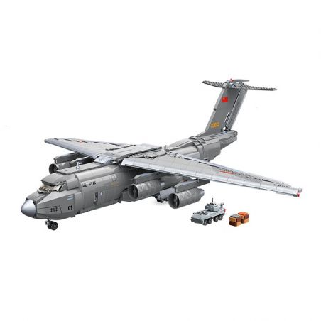 Enlighten 23013 Qman 23013 non  BATTLEFIELD MÁY VẬN CHUYỂN LỚN YUN-20 bộ đồ chơi xếp lắp ráp ghép mô hình Military Army COMBAT ZONES Quân Sự Bộ Đội 1736 khối