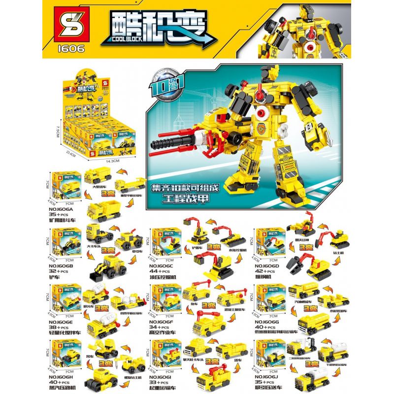SHENG YUAN SY 1606 non  10 SỰ KẾT HỢP CỦA CHIẾN TRANH DỰ ÁN bộ đồ chơi xếp lắp ráp ghép mô hình Creator N In 1 COOLBLOCK 373 khối