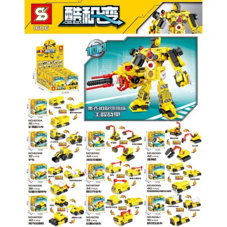 SHENG YUAN SY 1606 non  10 SỰ KẾT HỢP CỦA CHIẾN TRANH DỰ ÁN bộ đồ chơi xếp lắp ráp ghép mô hình Creator N In 1 COOLBLOCK 373 khối