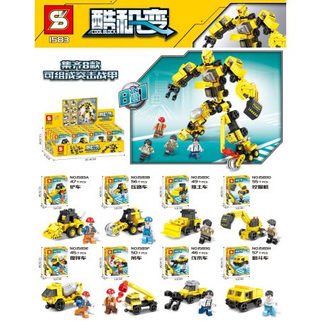 SHENG YUAN SY 1583 non  VƯỢT QUA 8 KẾT HỢP bộ đồ chơi xếp lắp ráp ghép mô hình Creator N In 1 COOLBLOCK 405 khối