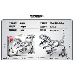MINGDI 10036 non  THẾ GIỚI KHỦNG LONG RỒNG TYSIC bộ đồ chơi xếp lắp ráp ghép mô hình Dino DINOSAUR WORLD INDOMINUS REX 482 khối