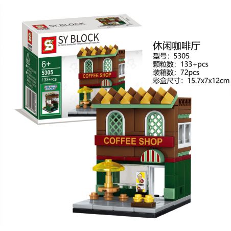 SHENG YUAN SY 5305 non  CAFÉ BÌNH THƯỜNG bộ đồ chơi xếp lắp ráp ghép mô hình Creator Sáng Tạo 133 khối