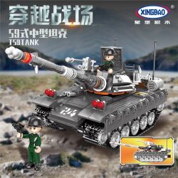 XINGBAO XB-50024 50024 XB50024 non  XE TĂNG T59 bộ đồ chơi xếp lắp ráp ghép mô hình Across The Battlefield T59 TANK Băng Qua Chiến Trường 607 khối