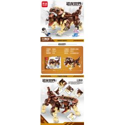 MINGDI 10035 non  THẾ GIỚI KHỦNG LONG TAM GIÁC RỒNG bộ đồ chơi xếp lắp ráp ghép mô hình Dino DINOSAUR WORLD TRICERATOPS 496 khối