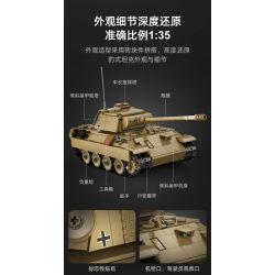 CADA DOUBLEE C61073 61073 non  XE TĂNG PANTHER CỔ ĐIỂN TRONG THẾ CHIẾN II 1:35 tỷ lệ 1:35 bộ đồ chơi xếp lắp ráp ghép mô hình Military Army PANZERKAMPFWAGEN V PANTHER Quân Sự Bộ Đội 907 khối