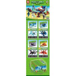 SHENG YUAN SY 5604 non  TRANG WORLD 4 ROCK ICE YING DRAGON LEI SHI MOON YUNLONG HOA TỐI FLAME MUN bộ đồ chơi xếp lắp ráp ghép mô hình Minecraft PIXELS WORLD Game Xây Dựng 969 khối
