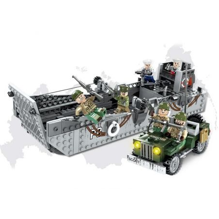 SHENG YUAN SY 1725 non  TÀU HẠ CÁNH LCM3 QUÂN SỰ HOA KỲ bộ đồ chơi xếp lắp ráp ghép mô hình Military Army SURVIVAL WARFARE LANDING CRAFT MECHANIZED MARK III Quân Sự Bộ Đội 408 khối