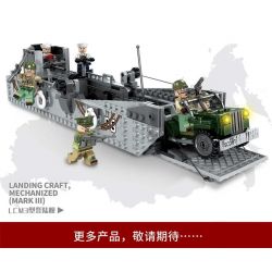 SHENG YUAN SY 1725 non  TÀU HẠ CÁNH LCM3 QUÂN SỰ HOA KỲ bộ đồ chơi xếp lắp ráp ghép mô hình Military Army SURVIVAL WARFARE LANDING CRAFT MECHANIZED MARK III Quân Sự Bộ Đội 408 khối