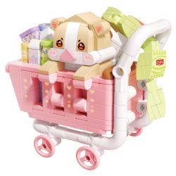GEKKOSHA 802024 non  GIỎ HÀNG HAMSTER bộ đồ chơi xếp lắp ráp ghép mô hình FANTASY PETS HAMSTER SHOPPING CART 287 khối