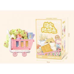 GEKKOSHA 802024 non  GIỎ HÀNG HAMSTER bộ đồ chơi xếp lắp ráp ghép mô hình FANTASY PETS HAMSTER SHOPPING CART 287 khối