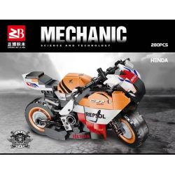 FAIR 310 non  XE MÁY HONDA. bộ đồ chơi xếp lắp ráp ghép mô hình Motorcycle Motorbike Xe Hai Bánh 280 khối