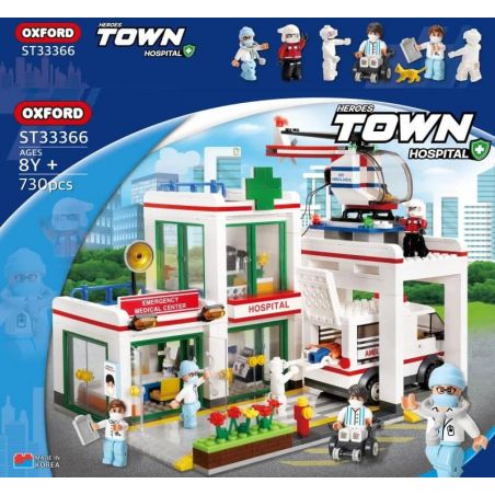 OXFORD ST33366 33366 non  BỆNH VIỆN bộ đồ chơi xếp lắp ráp ghép mô hình 730 khối