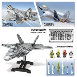 MINGDI 9002 non  F22 RAPTOR FIGHTER. bộ đồ chơi xếp lắp ráp ghép mô hình Military Army Quân Sự Bộ Đội 1802 khối