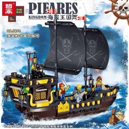 ZHEGAO QL1812 1812 non  QUY TẮC TÀU CƯỚP BIỂN bộ đồ chơi xếp lắp ráp ghép mô hình Pirates Of The Caribbean PIEARES KINGDOM Cướp Biển Vùng Caribe
