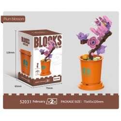 Decool 52031 Jisi 52031 non  CỐC CÀ PHÊ KIỂU CÂY NHỎ 12 bộ đồ chơi xếp lắp ráp ghép mô hình Flowers Hoa