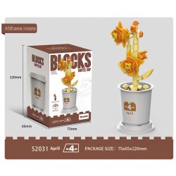 Decool 52031 Jisi 52031 non  CỐC CÀ PHÊ KIỂU CÂY NHỎ 12 bộ đồ chơi xếp lắp ráp ghép mô hình Flowers Hoa