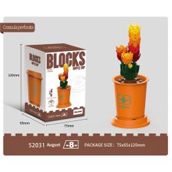 Decool 52031 Jisi 52031 non  CỐC CÀ PHÊ KIỂU CÂY NHỎ 12 bộ đồ chơi xếp lắp ráp ghép mô hình Flowers Hoa