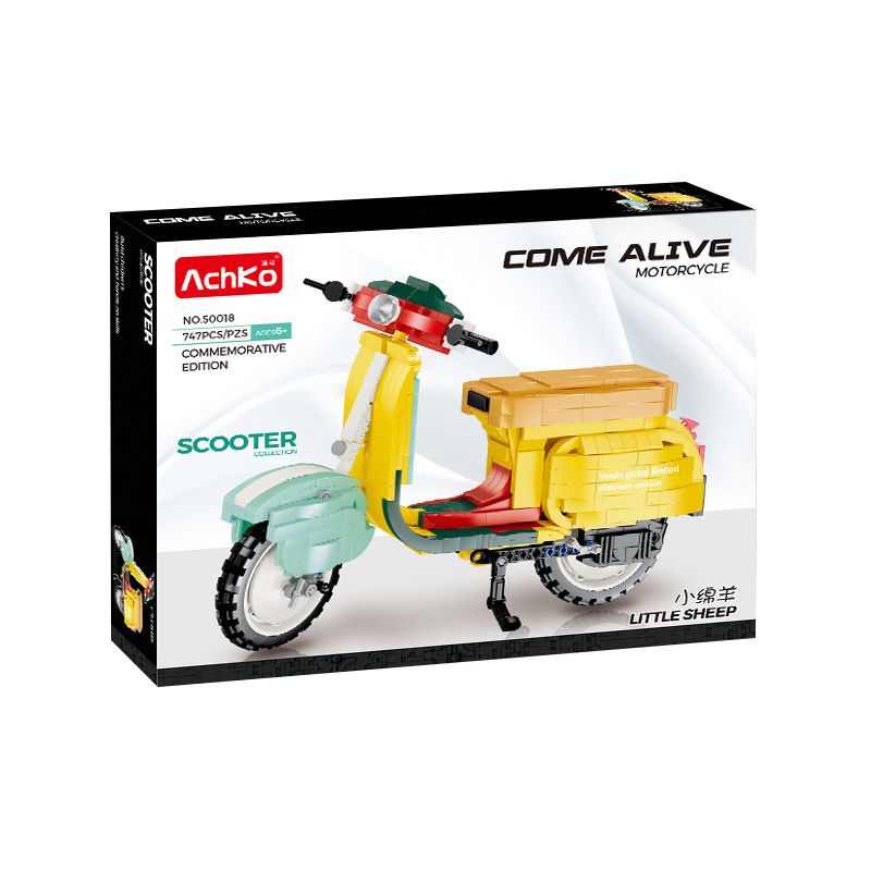 ACHKO 50018 non  XE MÁY CỪU NHỎ bộ đồ chơi xếp lắp ráp ghép mô hình  LITTLE SHEEP Kỹ Thuật Công Nghệ Cao Mô Hình Phương Tiện 747 khối