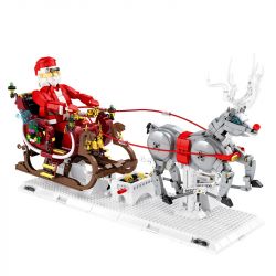 REOBRIX 66002 non  GIÁNG SINH XE TRƯỢT TUYẾT bộ đồ chơi xếp lắp ráp ghép mô hình Seasonal CHRISTMAS SLEIGH Mùa Lễ Hội 1572 khối