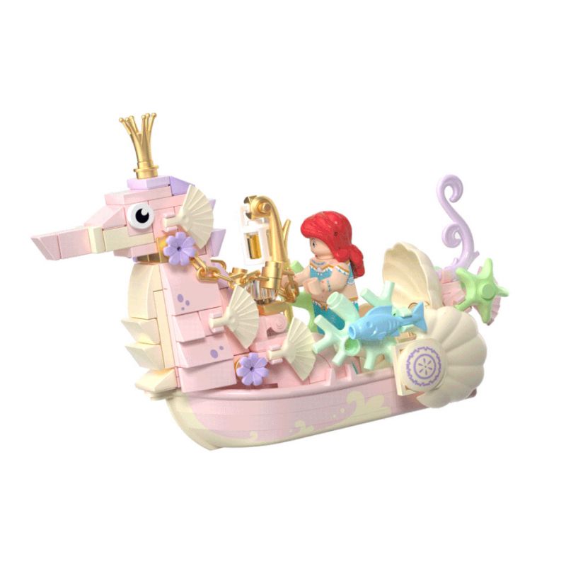 WEKKI 506179 non  SEAMANIC NÀNG TIÊN CÁ bộ đồ chơi xếp lắp ráp ghép mô hình FAIRY TALE TOWN MINI-CAR MAGIC VEHICLE 159 khối