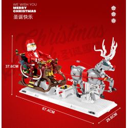 REOBRIX 66002 non  GIÁNG SINH XE TRƯỢT TUYẾT bộ đồ chơi xếp lắp ráp ghép mô hình Seasonal CHRISTMAS SLEIGH Mùa Lễ Hội 1572 khối