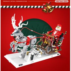 REOBRIX 66002 non  GIÁNG SINH XE TRƯỢT TUYẾT bộ đồ chơi xếp lắp ráp ghép mô hình Seasonal CHRISTMAS SLEIGH Mùa Lễ Hội 1572 khối