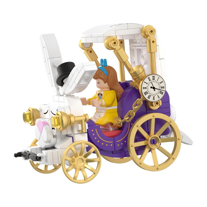 WEKKI 506177 non  THỎ CỔ ĐIỂN CÔ BÉ ALICE bộ đồ chơi xếp lắp ráp ghép mô hình FAIRY TALE TOWN MINI-CAR RIBBIT BUBBLE 197 khối
