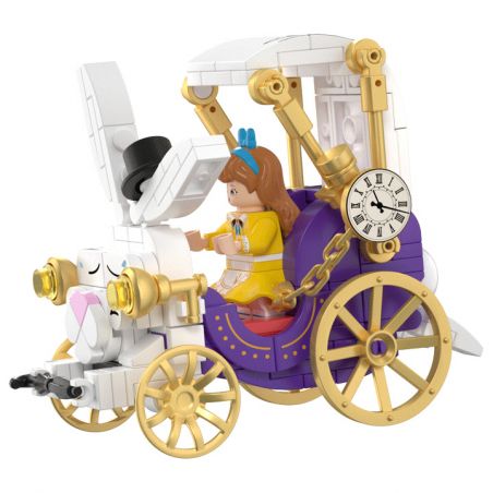 WEKKI 506177 non  THỎ CỔ ĐIỂN CÔ BÉ ALICE bộ đồ chơi xếp lắp ráp ghép mô hình FAIRY TALE TOWN MINI-CAR RIBBIT BUBBLE 197 khối