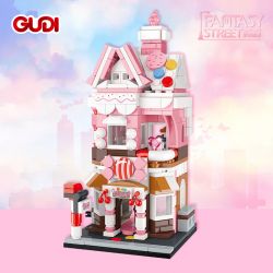 GUDI 51000 51001 51002 51003 51004 non  4 KIỂU CẢNH ĐƯỜNG PHỐ THƠ MỘNG NHÀ QUÀ TRANG NHÃ THƯ VIỆN LÂU ĐÀI CỬA HÀNG ĐỒ CHƠI TRẺ NGÔI KẸO TÌNH YÊU bộ đồ chơi xếp lắp ráp ghép mô hình Creator FANTASY STREET Sáng Tạo 1298 khối