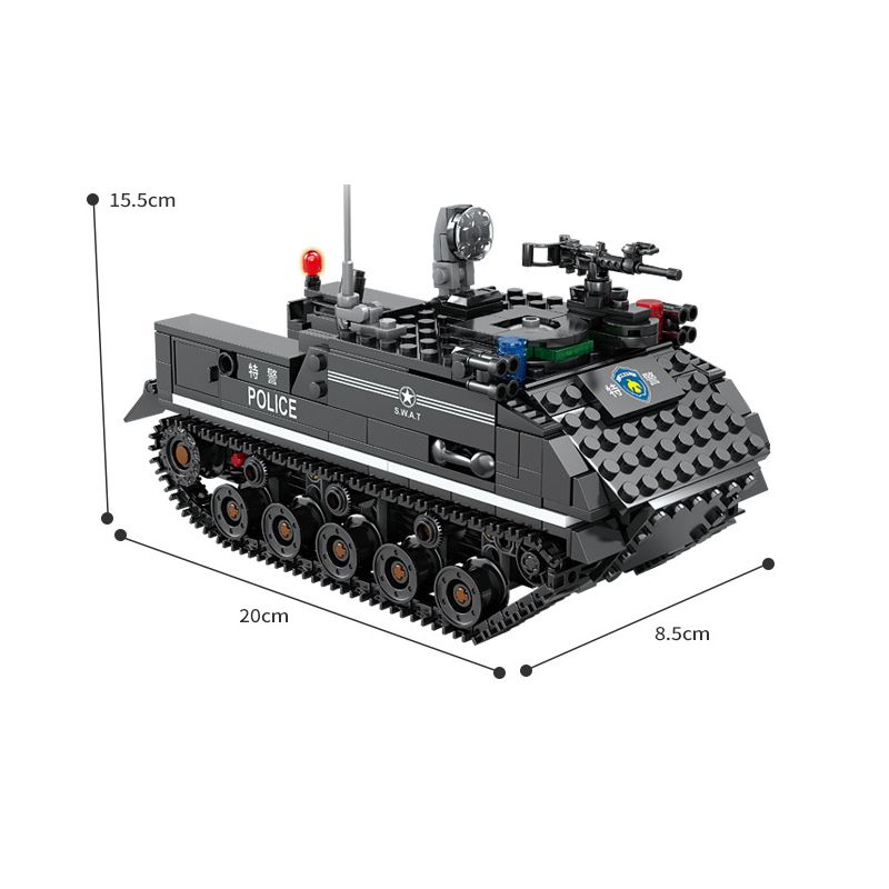 Kazi KY67285 67285 non  XE BỌC THÉP bộ đồ chơi xếp lắp ráp ghép mô hình 539 khối