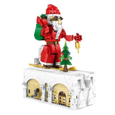 REOBRIX 66001 non  ÔNG GIÀ NOEN bộ đồ chơi xếp lắp ráp ghép mô hình Seasonal SANTA COMING Mùa Lễ Hội 1039 khối