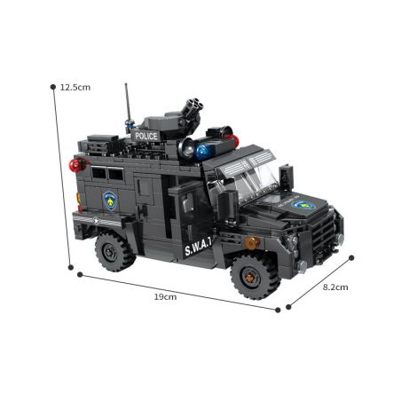 Kazi KY67282 67282 non  XE BỌC THÉP HỔ RĂNG KIẾM FORD F550 ARMOUR HUMMER bộ đồ chơi xếp lắp ráp ghép mô hình 487 khối