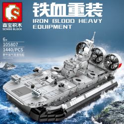 SEMBO 105807 non  THUYỀN HẠ CÁNH KHÔNG KHÍ BULL-LEVEL bộ đồ chơi xếp lắp ráp ghép mô hình Iron Blood Heavy Equipment IRON BLOOD HEAVY EQUIPMENT ZUBR-CLASSLCAC Đặc Nhiệm Máu Và Sắt 1440 khối
