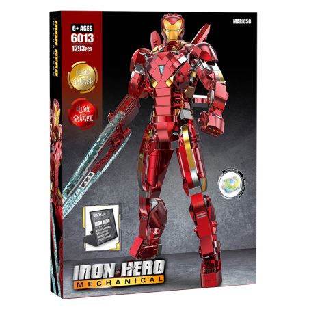 拓乐 6013 non  GIÁP NANO THÉP MARK 50 bộ đồ chơi xếp lắp ráp ghép mô hình Marvel Super Heroes IRON HERO Siêu Anh Hùng Marvel 1293 khối