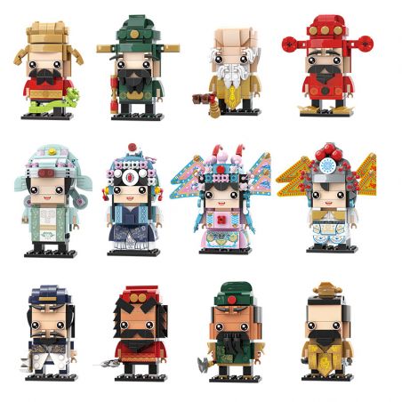 WANGE WG025 WG026 WG027 WG028 WG029 WG030 WG031 WG032 WG033 WG034 WG035 WG036 non  NHÂN VẬT OPERA BẮC KINH BOYHEAD 12 LOẠI bộ đồ chơi xếp lắp ráp ghép mô hình Brickheadz Nhân Vật Đầu To 1296 khối