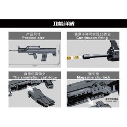 SEMBO 702990 non  95-1 SÚNG TRƯỜNG TỰ ĐỘNG bộ đồ chơi xếp lắp ráp ghép mô hình QBZ-95-1 1601 khối