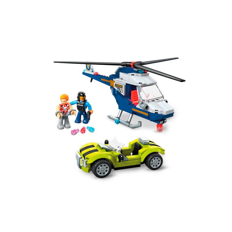 MEGA BLOKS GLK55 non  ĐUỔI THEO GIẢI CỨU THÀNH PHỐ bộ đồ chơi xếp lắp ráp ghép mô hình City 252 khối