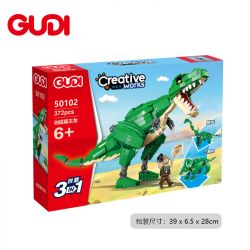 GUDI 50102 non  HUNG DỮ TYRANNOSAURUS REX BRACHIOSAURUS TRICERATOPS bộ đồ chơi xếp lắp ráp ghép mô hình CREATIVE WORKS 372 khối