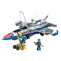 MEGA BLOKS GNY53 non  MÁY BAY PHẢN LỰC CỨU HỘ bộ đồ chơi xếp lắp ráp ghép mô hình Military Army FIGHTER JET Quân Sự Bộ Đội 221 khối